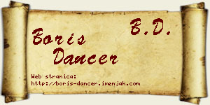 Boris Dancer vizit kartica